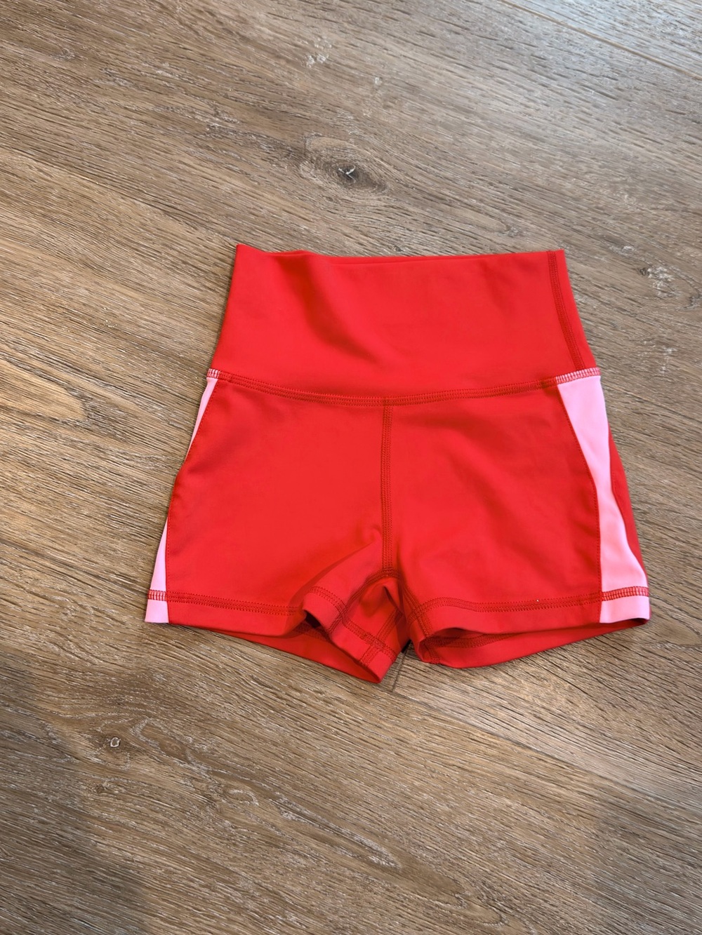 Girls' Red Jo & Jax Athletic Shorts with Pink Side Panels